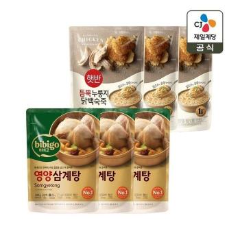 비비고 영양 삼계탕 800g x3개+듬뿍 누룽지닭백숙죽 420g x3개 (S50768930)