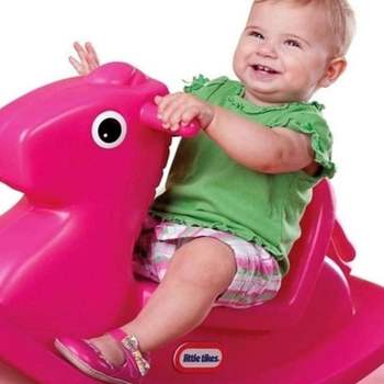 유아 실내 흔들목마 핑크 놀이터 안전한 흔들의자