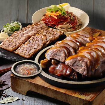 [족편세트] 황기순살 냉장족발300g 1팩+족발편육200g 1팩+비빔막국수1세트(+새우젓소스2  증정)