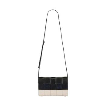 [해외] 보테가 베네타 인트레치아토 카세트 크로스바디백 블랙 화이트 75810