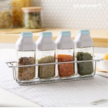 원터치 TSBY1697 시노글라스 양념병 80ml 스카이블루 5P세트 간장 통 오일보관