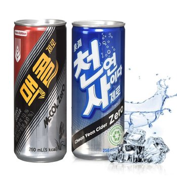 [일화] 맥콜 제로 250ml X30캔 + 천연사이다 제로 250ml X30캔 (총 60캔) 제로 탄산음료