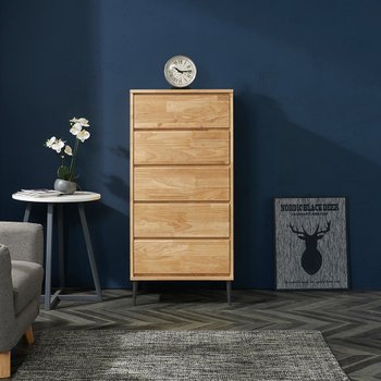 모인 고무나무 원목 5단 서랍장 600