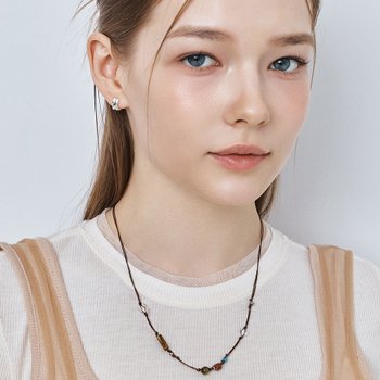 [소녀시대 효연, 아이들 소연, 청하, 백진경 착용] bohemian mixed stone string necklace