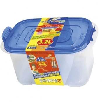 플라스틱통 직사각 3.2L 반찬통 소분보관 주방정리 저장용기