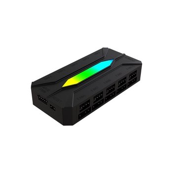 러빙쿨 K10 ARGB <b>PWM</b> 쿨링<b>팬</b> <b>허브</b> 컨트롤러 (블랙)