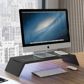 (무선충전) 키보드 마우스 UV살균 모니터받침대 PM451