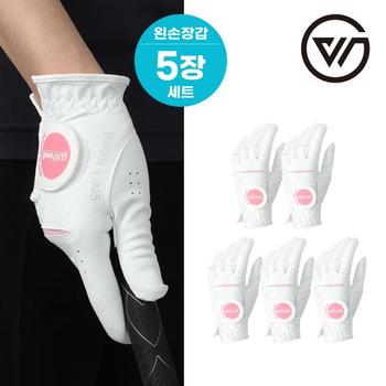 골프웰 여성 극세사 왼손 골프장갑 5세트 GW252 GV13_P326020875