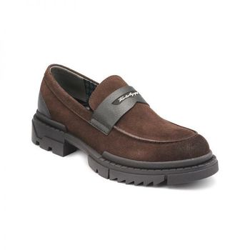 칼 라거펠트 파리스 칼 라거펠트 맨즈 러그 솔 스웨이드 페니 로퍼 - 다크 브라운 7228605