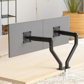 M8 듀얼 모니터암 컴퓨터 받침대 스탠드 거치대 모니터암 각도 높이조절 32인치 PC방 사무실