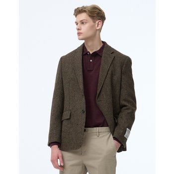 [23FW] [반값세일][스테디셀러]브라운 체크 울 긴팔   WHJA3D406W2