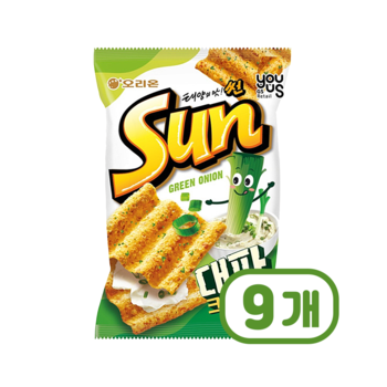 유어스 썬칩 대파크림치즈맛 봉지스낵 80g x 9개