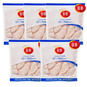 올품 IQF 닭가슴살 슬라이스 5kg (1kg x 5봉) (S12496290)