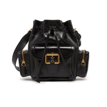 25 FW  카메라 드로스트링 클로저 골드톤 피니시드 싱글 핸들 블랙 숄더백 135564894