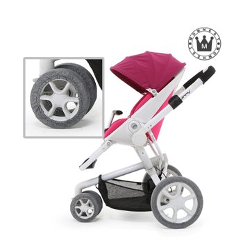 맘네스트 퀴니 전용 유모차 바퀴 휠커버-블랙멜란지