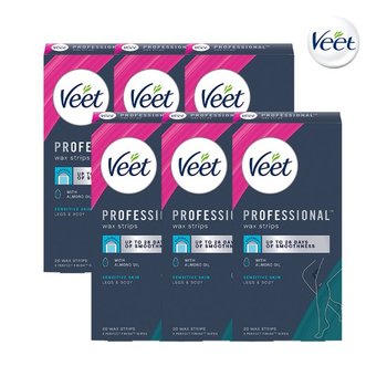 비트 왁스 스트립 민감성 피부용 x6개 제모 셀프왁싱 왁스 스트립개 제모 패치 veet