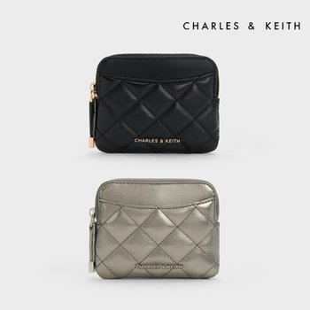 찰스앤키스 알바 퀼팅 탑 지퍼 카드홀더 카드지갑