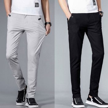 남자 폴리 바지 슬림핏 일상복 캐주얼 데일리룩 팬츠 (HSJ-W95B087)