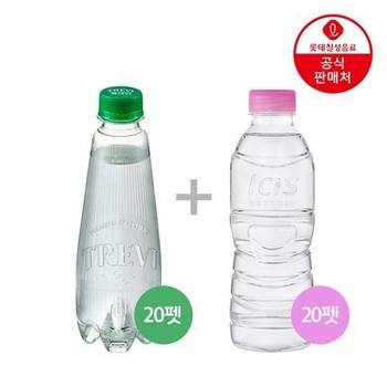 [본사직영] 트레비 자몽 무라벨 350ml x 20펫 + 아이시스 300ml x 20펫