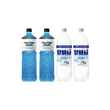 파워에이드 제로 1.5L 2개+암바사 제로 1.5L 2개 (총4개)