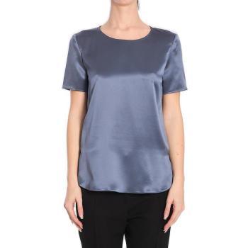 25 FW 막스마라 블루 디다 Dida 크루넥 새틴 실크 탑 251111102860010133