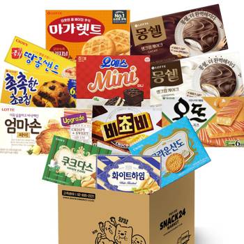 스낵24 사무실 탕비실 베스트 과자세트 12p(촉촉한초코칩+쿠크다스+엄마손파이+몽쉘2종+비쵸비+오예스+마가렛트+땅콩샌드+산도크림+화이트하임+오뜨)
