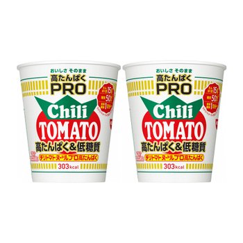 [해외] 닛신 컵누들 PRO 고단백 저당질 칠리토마토맛 컵라면 79g x2개묶음
