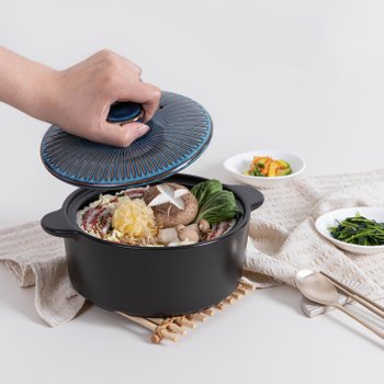 한국도자기리빙 클램팟 무균열 뚝배기 16CM 오션블루
