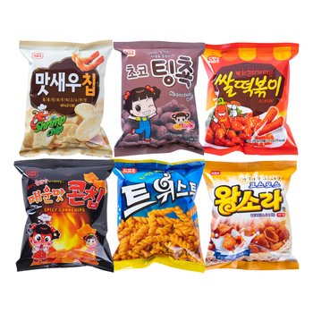 코스모스 미니스낵 과자 6종 (맛새우칩, 초코팅촉, 쌀떡볶이, 콘칩, 트위스트, 왕소라 택1)