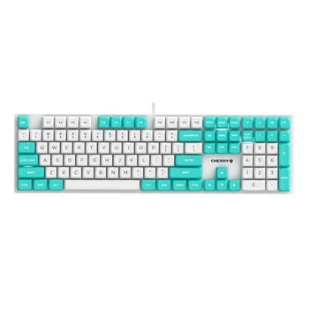 체리 풀윤활 백축 기계식 키보드 KC200 MX 화이트n민트 영문키캡