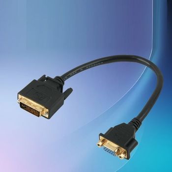 DVI 변환 젠더 케이블 20cm VGA RGB 15 F to DVI-I M Coms
