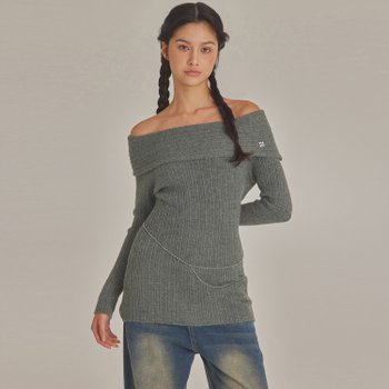 탑걸 OFF SHOULDER KNIT MINI DRESS_T423DS501