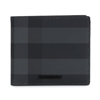 버버리 남성 타탄 체크 레더 빌포드 반지갑(차콜) 8070273