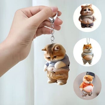 뚱냥이 강아지 아크릴 병맛 키링 쓸데없는 친구 선물