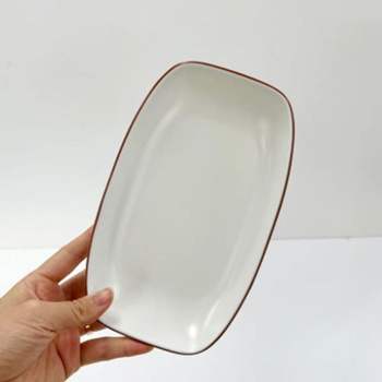 코드브라운 326XSX56 접시 멜라민 그릇 찬기 식기 타원 18cm