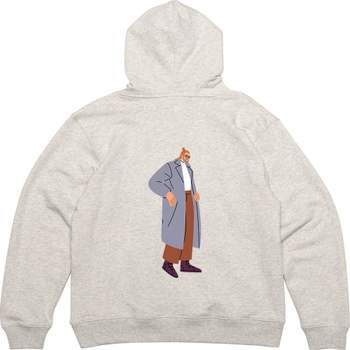 후드집업 뒷면 외출준비 외투를 한껏 그림 프린팅