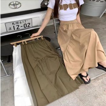 유니크셀 러블리 밴딩 롱 스커트 DE-240413