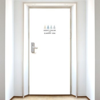 DS338 현관문 시트 KEEP CALM ON CARRY ON 나무 네그루