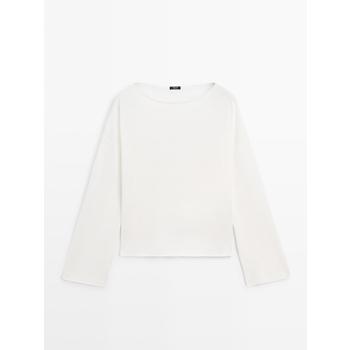 [해외] 마시모두띠 린넨 보트넥 니트 스웨터 Grbrochenes Weiss 5698598