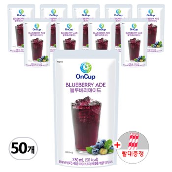 온컵 블루베리 에이드 230ml 50개 편의점 파우치 음료 에이드 저칼로리