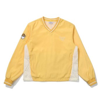 말본골프긴팔티 LQS M5122PPI11YEL 브이넥 컬러 블럭 피스테 YELLOW
