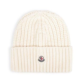 [해외] 25 FW 몽클레어 로고 패치 리브 울 퓨어 비니 화이트 K20933B00035M4281 146393114