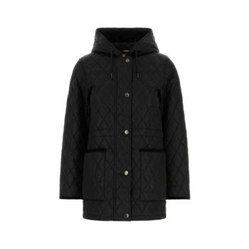 [해외] 26FW 버버리 브롬리 후드 퀼팅 자켓 8110531 C1900 BLACK SAND IP CHECK