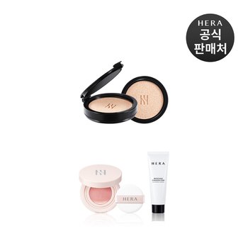 [오늘출발] [내일도착]헤라 블랙쿠션 파운데이션 SPF34/PA++ 15g 리필 2개(블러쉬+클렌징폼 증정)