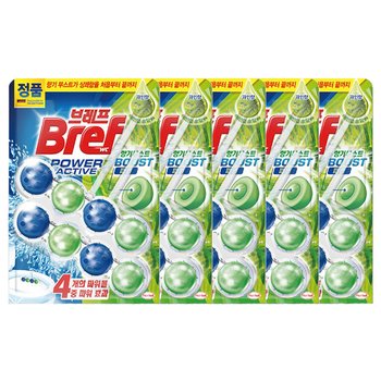 헨켈 브레프 거치식 변기세정제 파워액티브 파인 포레스트 솔향 50g(2입)x5개