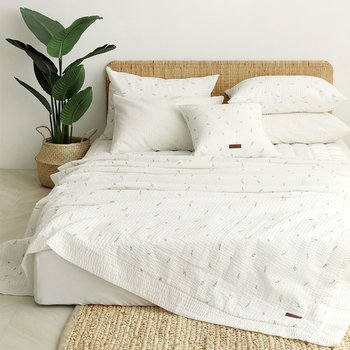 보웰 순면 리플 시어서커 튤립 2겹 여름 이불 세트 Q