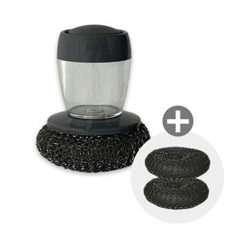 설거지솔 702FLX47 세제통 일체형 디스펜서 팜브러쉬 주방수세미 냄비 프라이팬 기름때제거 페트