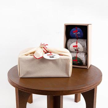 아트박스/레드싹수 [보자기 패키지] 3켤레 스노우 니트양말