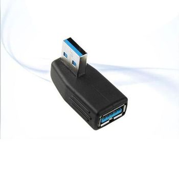 F 젠더- 3.0 블랙 M 좌하향 USB 연장 coms 꺾임형 아이폰충전기 5핀케이블 8핀케이블