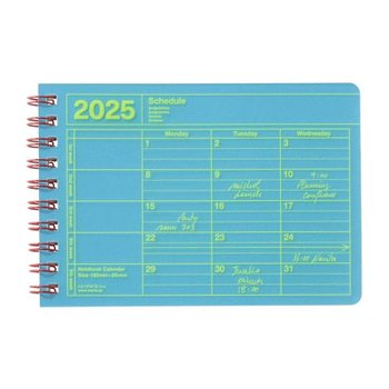 [해외] 수첩 2025 스케줄장 2025년 1월 시작 월간 노트북 캘린더·SS 블루 25W